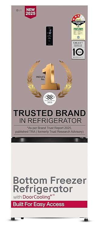 LG 340 L,3 Star,Frost Free,Double Door,Smart Inverter Compressor,Bottom ...