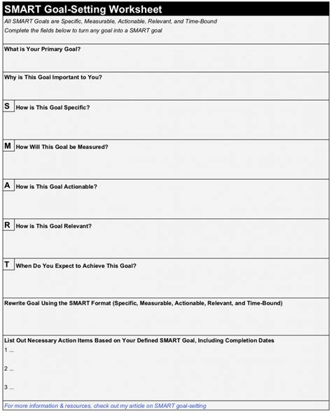 Image result for Examples Smart Goal Setting Worksheet