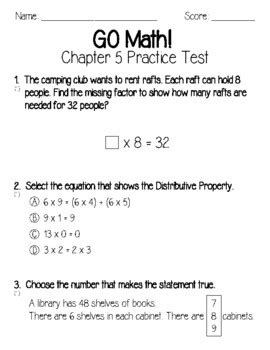 3rd Grade Go Math Chapter 5 Test 的图像结果