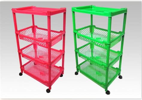 Rak Plastik Serbaguna Roda Susun 4 Valencia, Harga Grosir