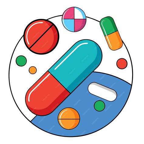 Pills clip art and Vector Design With a White Background | Premium AI ...