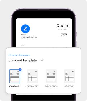 Create and send polished business quotes | Zoho Invoice