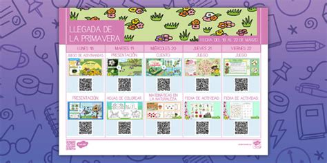 Programación semanal: Llegada de la primavera - Educación Infantil