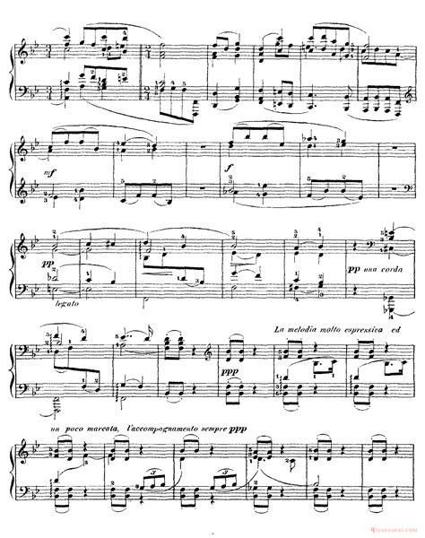 柴可夫斯基《D大调第1弦乐四重奏》作品Op.11_Andante Cantabile (from Op 11)_钢琴曲谱_器乐学习网