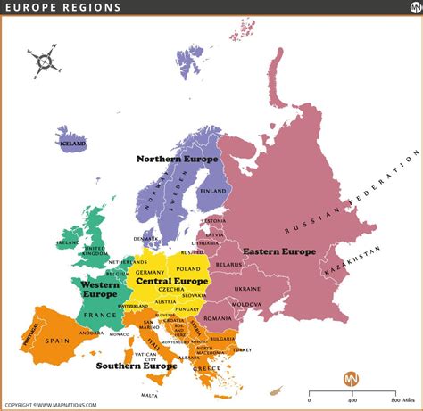 Europe Regions Map – Northern, Western, Central, Eastern & Southern Europe