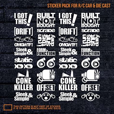 Buy r/c remote control buggy jdm white sticker pack boost power hobby ...