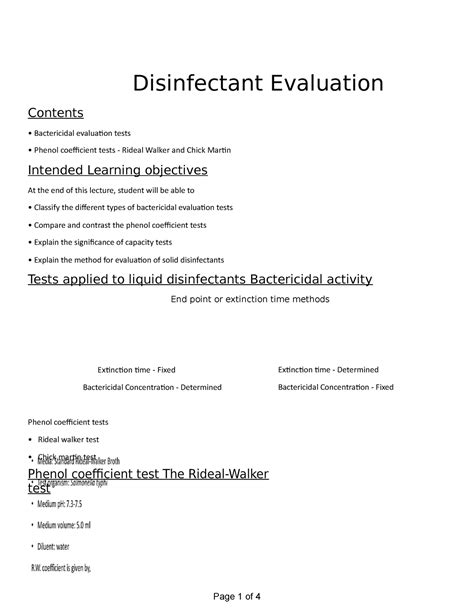 Chapter - 21 Phenol coefficient tests - Disinfectant Evaluation ...