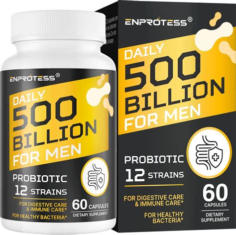 Amazon.com: Probiotics for Men, 500 Billion CFU 12 Strains Mens Probiotic with Turmeric ...