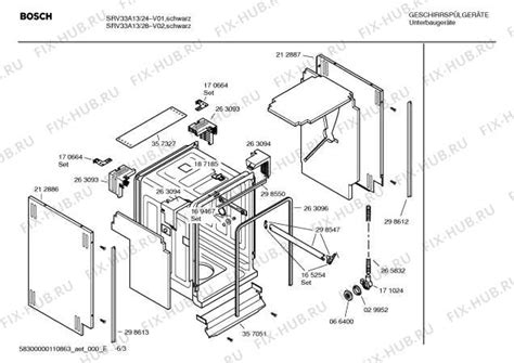 Image result for Bosch Dishwasher Exploded-View