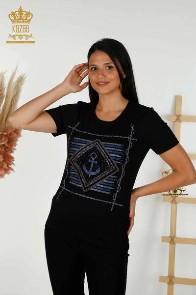 Wholesale Women's Blouse - Stone Embroidered - Ecru - 79057 | KAZEE