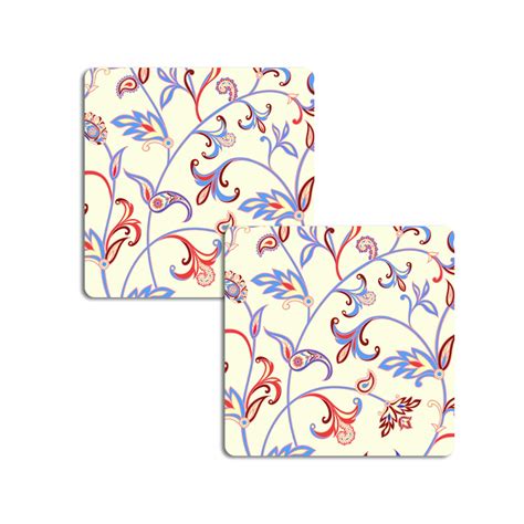 vithaastha Wooden Pack of 2 Coasters | Square Shape Coaster | Floral ...