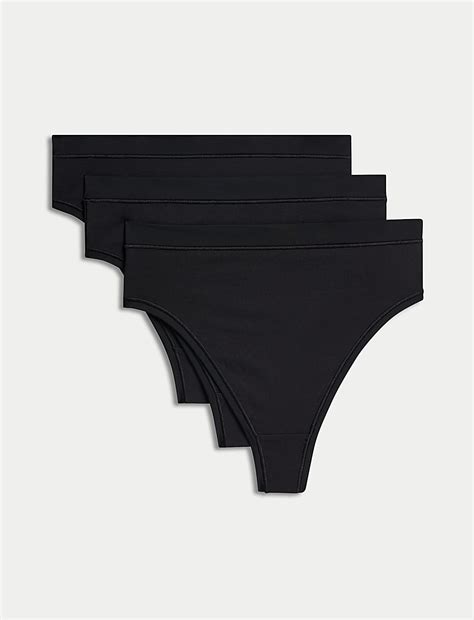 Buy 3pk Flexifit™ High Waisted Thongs at Marks & Spencer