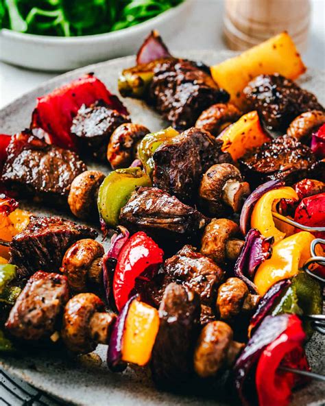 Roasted Kabobs Grilled Sirloin Steak Kabobs With Garlic Rosemary