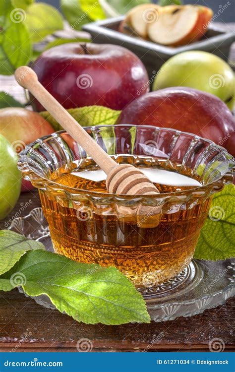 Apples and honey stock photo. Image of sakura, autumn - 61271034