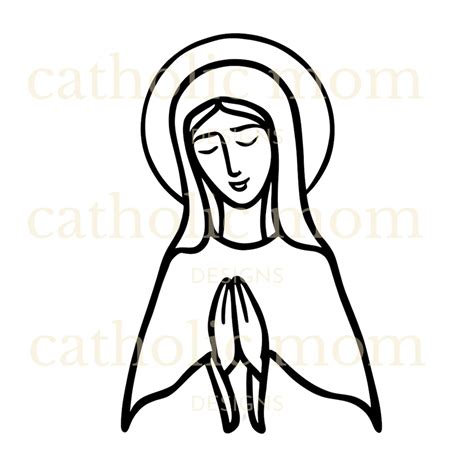 Mother Mary Outline, Virgin Mary Svg Png, Jpg Art Virgencita for Cricut ...