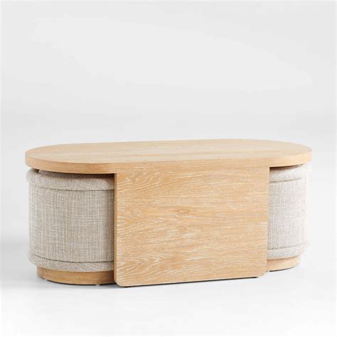 Elegant Oval Coffee Table with Stools: The Perfect Centerpiece for ...