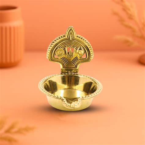 Brass Shanku Chakra Deepam Without Stand (Pital Conch Chakra Deepak ...