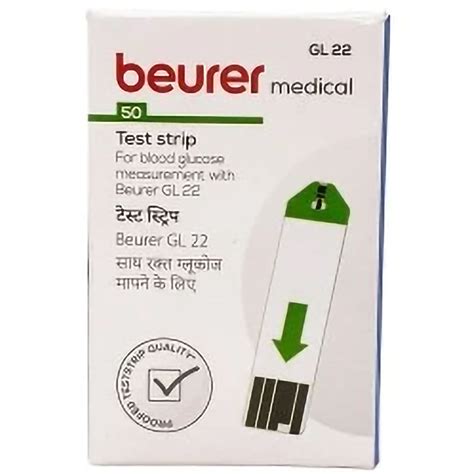 Buy Beurer Medical Blood Glucose Test Strip GL-22, 50 Count | 19 ...