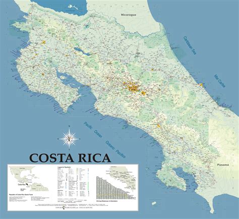 Huge Wall Map of Costa Rica