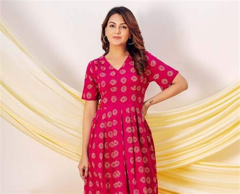 Magenta Hand Block Printed Cotton Dress