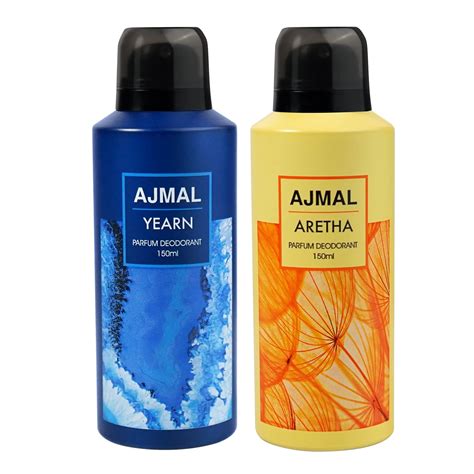 Ajmal Aretha and Yearn Deodorant Perfume 150ML Each Long Lasting Spray ...
