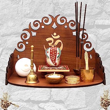 Heartily : Floral 2 Wall Mounted Wooden Home Pooja Temple Mandir Puja ...