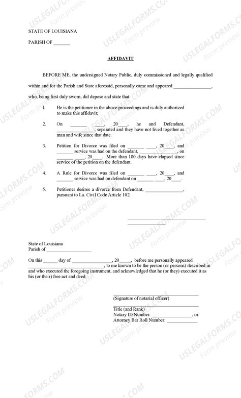Printable Louisiana Divorce Forms | US Legal Forms