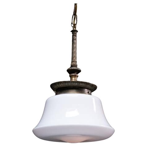 1920s Milk Glass Pendant Light at 1stDibs