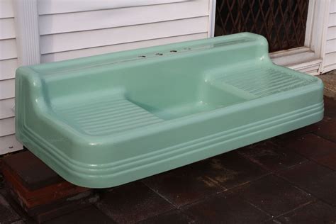 Vintage Porcelain Kitchen Sink With Drainboard at Elaine Osborn blog