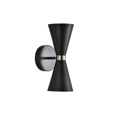 Greta Wall Lamp 2xE27 Black - CristalRecord