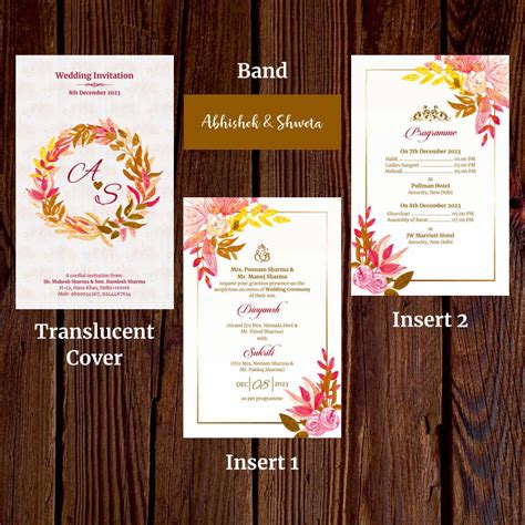 KL2125 Translucent Cover Luxury Wedding Card (2 Page) – Kalash Cards