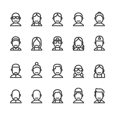 L'art minimaliste de la ligne de l'icône de l'avatar de la collection ...