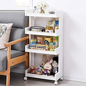 FIDEO Fruits/Vegetables Kitchen Rack Plastic Storage Utility Cart,4 ...