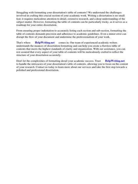 Image result for Dissertation Table of Contents