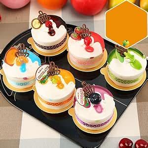 BabyMoon Set of 6 Mix Simulation Fake Round Cakes | Artificial Plastic ...