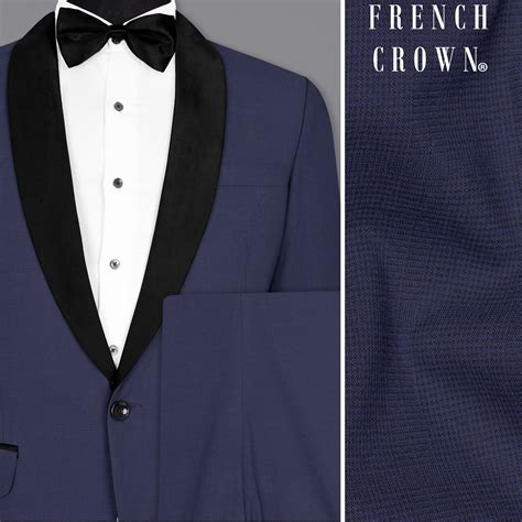 Valhalla Blue Checks-Plaid Tuxedo Premium Wool Blend Suits for Men