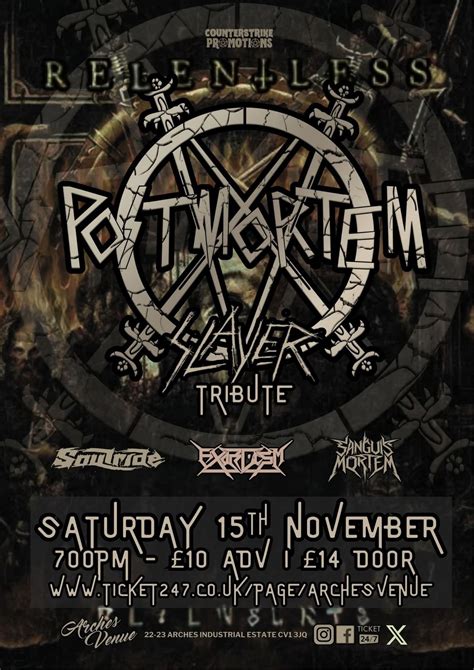 Postmortem - A Tribute to Slayer + Soulride, Exorcism, & Sanguis Mortem ...
