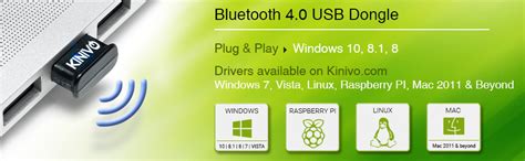 KINIVO BTD-400 Bluetooth 4.0 USB adapter - For Windows 10/8.1/8 / 7 ...