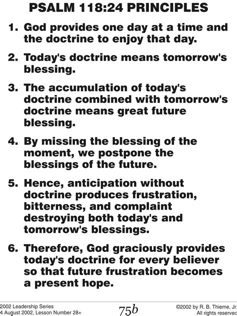 R. B. Thieme, Jr., Bible Ministries — Individual Illustrations