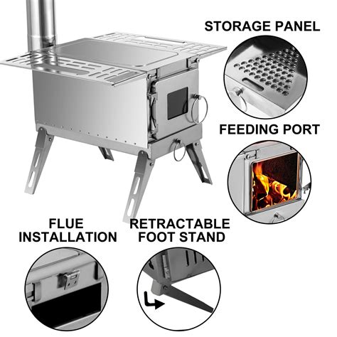 VEVOR Tent Wood Stove Wood Burning Stove 800 Cubic | Ubuy India