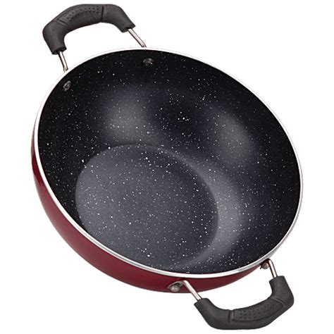 Buy Navrang Non-Stick Aluminium Kadai - 3 Layer, Induction Base, 22 cm ...
