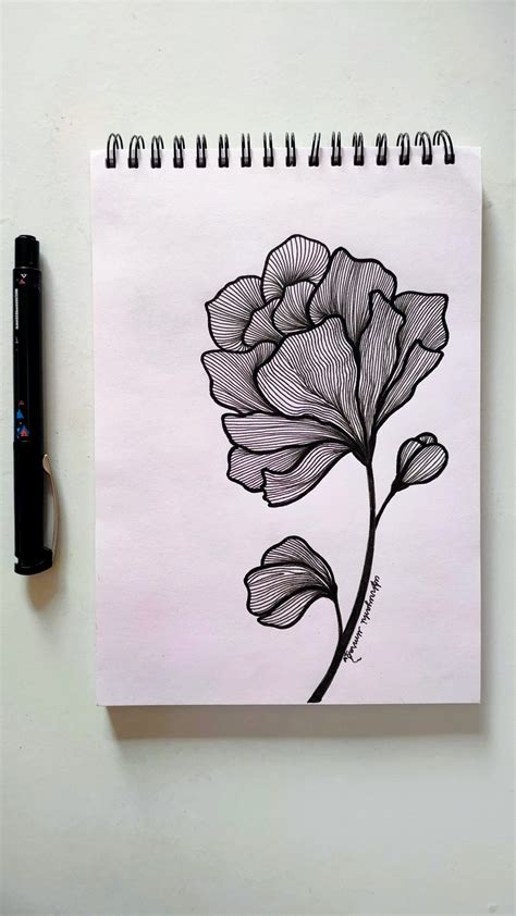Easy Flower Art with Pen