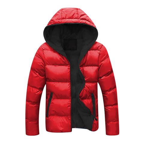 Symoid Jackets for Mans Hooded Winter Warm Coats for men ,Red - Walmart.com