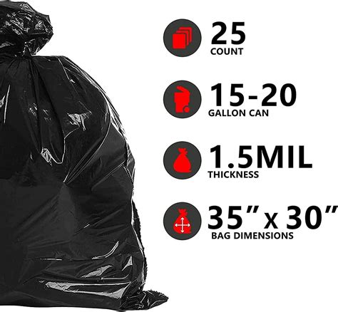 AYOTEE 20 Gallon Trash Bags - 25 Count Bulk, Industrial Quality, 35x30 ...