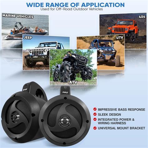 Pyle 2-Way Waterproof Bluetooth Off-Road Speakers - India | Ubuy
