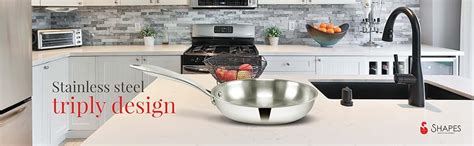 Buy Shapes Stainless Steel Fry pan, 28 cm, Capacity 2.8 LTR Triply and ...