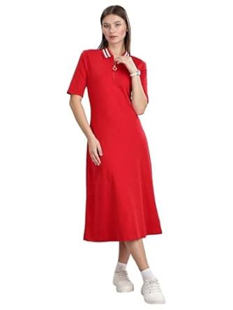 Buy Tommy Hilfiger Womens Red Solid Dress at Amazon.in
