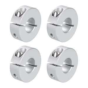 uxcell 4pcs Single Split Clamp-On Shaft Collar 15mm Bore One-Piece ...