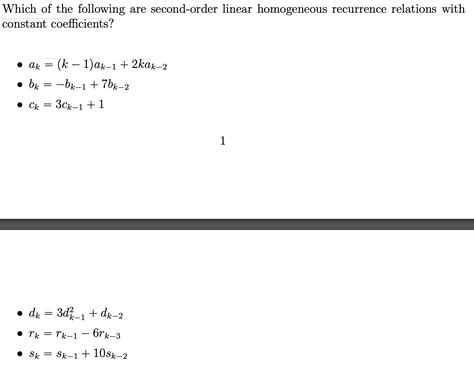 Second Order Linear Homogeneous Recurrence Relations 的图像结果