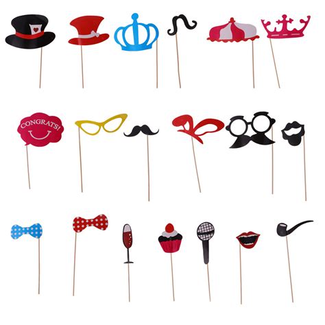 ⚡️Buy Maxbell 19 Pieces Birthday Photo Booth Props Wedding Party Mask ...